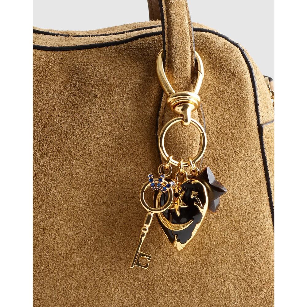 Madewell Key Cluster Bag Charm Enamel Heart Bright Polished Gold One Size NWT - Picture 3 of 7
